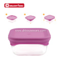 Glass Meal Prep Containers with Colorful Silicone Lid